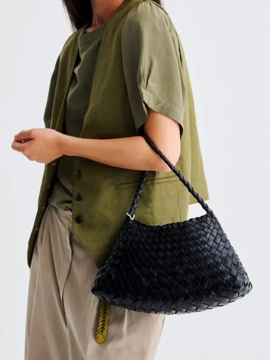 Dragon Diffusion Handbags - Dragon Diffusion rosanna woven leather shoulder bag in black